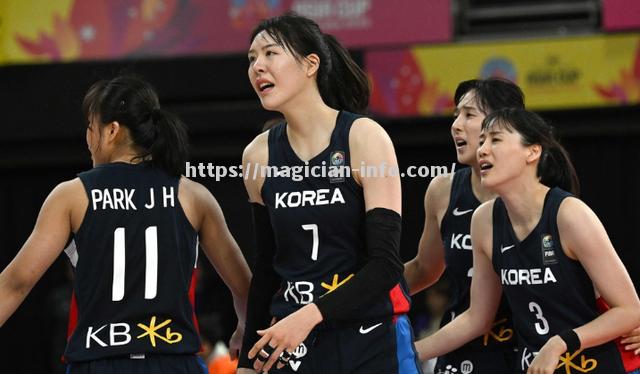 日本女篮在韩国队的比赛中获得胜利
